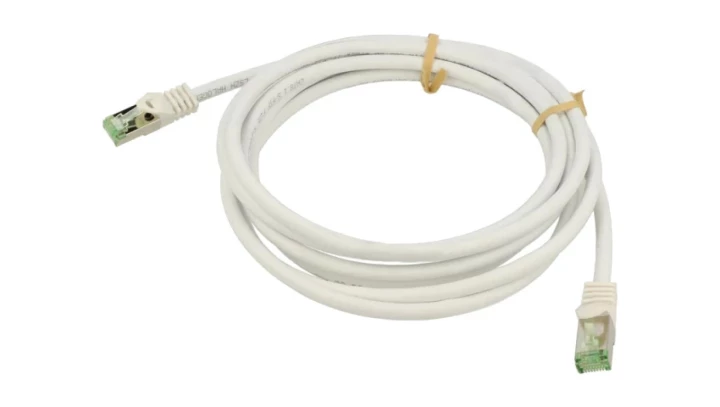 Kabel krosowy RJ45 z surowym kablem CAT 8.1 S/FTP, AWG 26, Szary, 10m, 61120