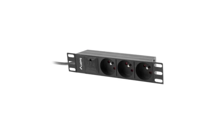 LISTWA ZASILAJĄCA RACK PDU 10 LANBERG 1U 16A 2M 3X 230V PL CZARNA