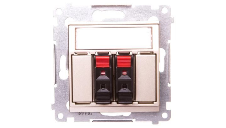 Simon 54 Gniazdo głośnikowe podwójne złoty mat DGL32.01/44