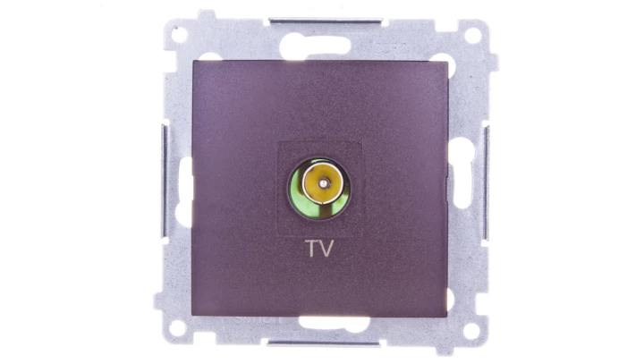 Simon 54 Gniazdo antenowe TV brąz mat DAK1.01/46