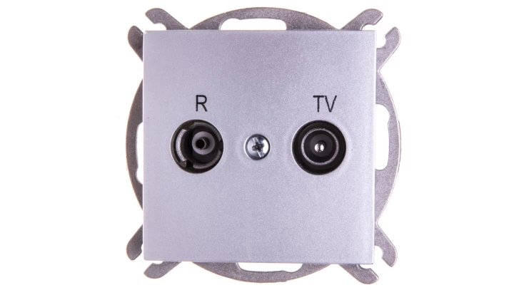 Sentia Gniazdo antenowe RD/TV końcowe srebrny połysk 1452-56