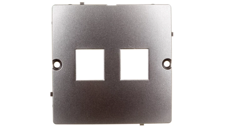 Simon Basic Pokrywa gniazda teleinformatycznego 2xRJ Keystone płaska stal inox BMGK1P/21
