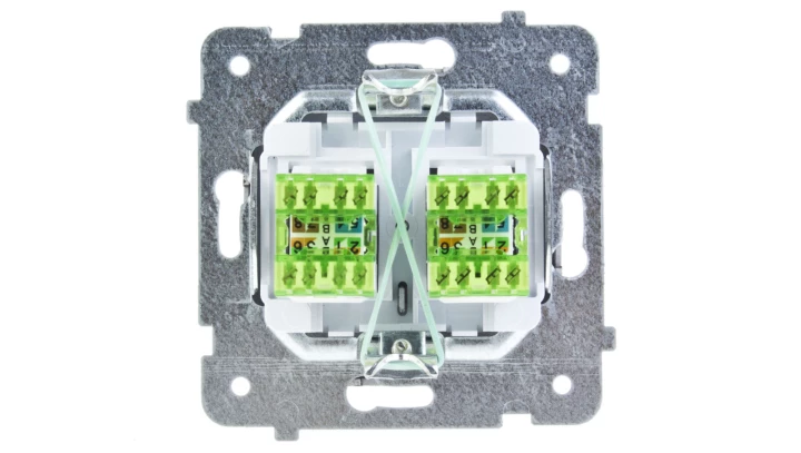 KARO Gniazdo komputerowe podwójne RJ45 kat.5e MMC czekoladowy metalik GPK-2S/K/m/40