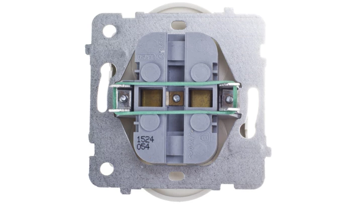 KARO Gniazdo podwójne z/u z przesłonami ecru perłowy GP-2SRZP/m/42