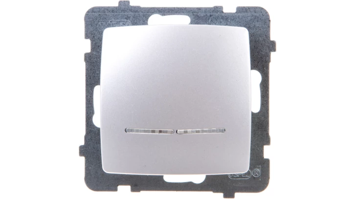 KARO Łącznik pojedynczy z podświetleniem srebrny perłowy ŁP-1SS/m/43