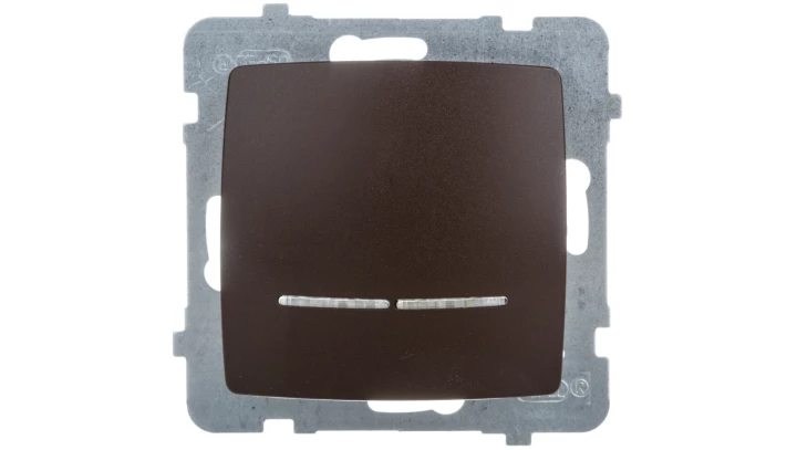 KARO Łącznik pojedynczy z podświetleniem czekoladowy metalik ŁP-1SS/m/40