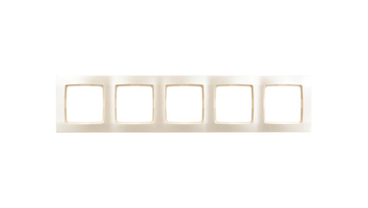 KARO ECRU PERŁOWA RAMKA PIĘCIOKROTNA