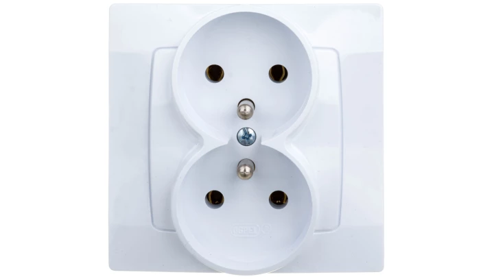 KARO Gniazdo podwójne z/u białe GP-2SZ/00