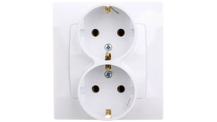 KARO Gniazdo podwójne z/u Schuko białe GP-2SS/00