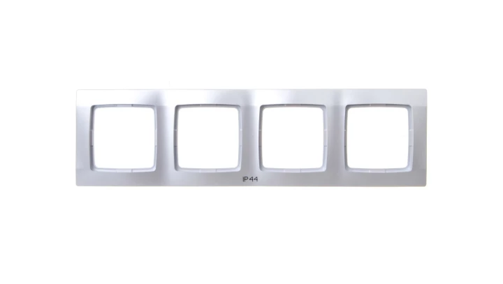 KARO Ramka poczwórna do łączników IP44 srebrny perłowy RH-4S/43