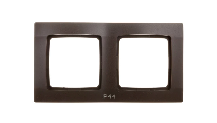 KARO Ramka podwójna do łączników IP44 czekoladowy metalik RH-2S/40