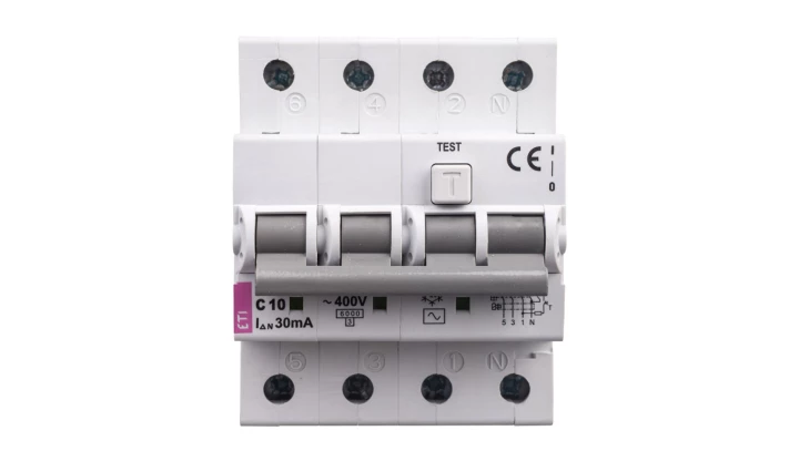 Wyłącznik różnicowo-nadprądowy 4P 10A C 0,03A typ AC KZS-4M 002174022