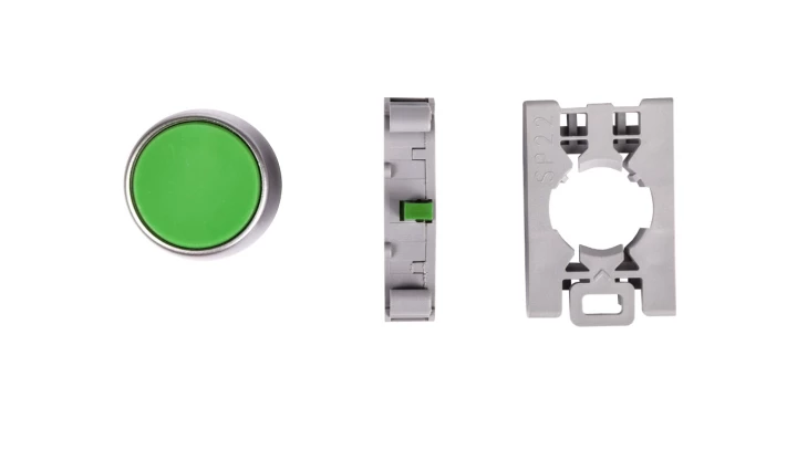 Przycisk sterowniczy z guzikiem krytym 10A z samopowrotem IP65 ZIELONY SP22-KZ-10