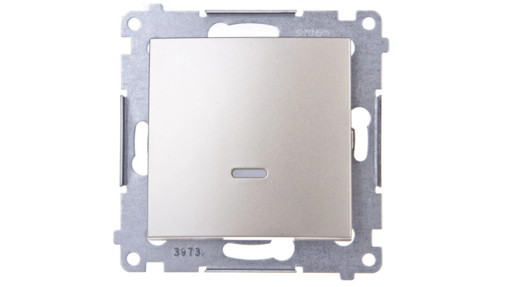 Simon 54 Przycisk pojedynczy z podświetleniem, szybkozłącza, złoty mat DP1L.01/44