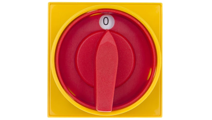 Łącznik krzywkowy 0-1 25A 2P do wbudowania żółto-czerwony ŁK25R-1.828P08