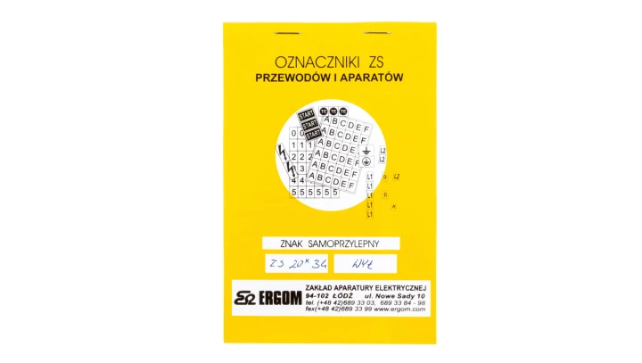 Znaki samoprzylepne ZS 20x34/WYL E04ZP-02030110600