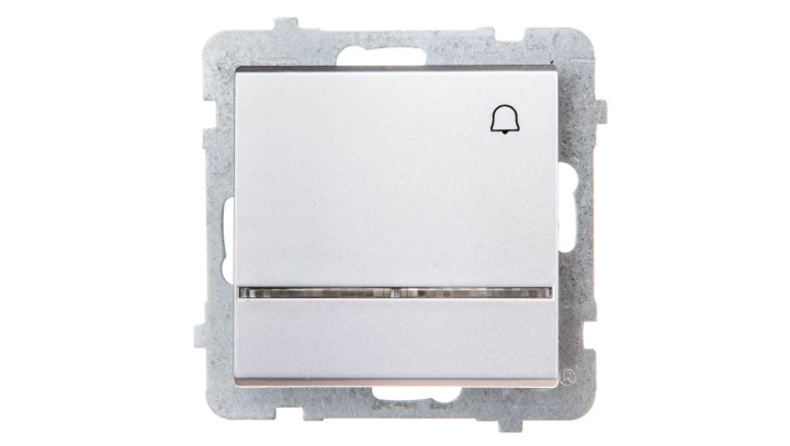 SONATA Przycisk /dzwonek/ z podświetleniem srebrny mat ŁP-6RS/m/38