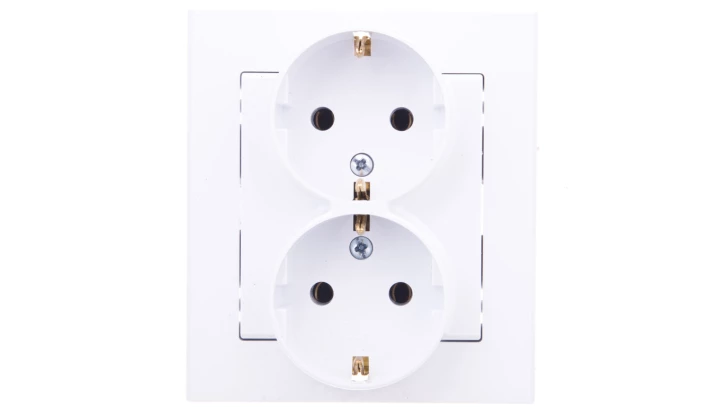 SONATA Gniazdo podwójne z/u Schuko białe GP-2RS/00