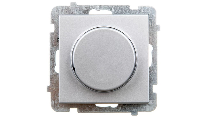 SONATA Ściemniacz przyciskowo-obrotowy /żarowy i halogenowy/ srebro mat ŁP-8R/m/38