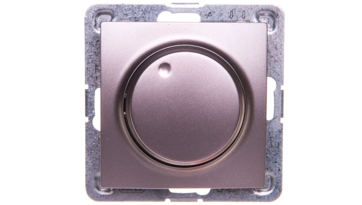 IMPRESJA Ściemniacz przyciskowo-obrotowy /żarowy i halogenowy/ tytan ŁP-8Y/m/23