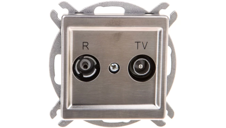 SONATA Gniazdo antenowe RTV przelotowe 10dB stal inox GPA-10RMP/m/37