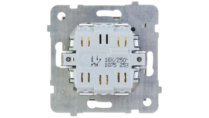 SONATA Łącznik schodowy + pojedynczy srebro mat ŁP-9R/m/38