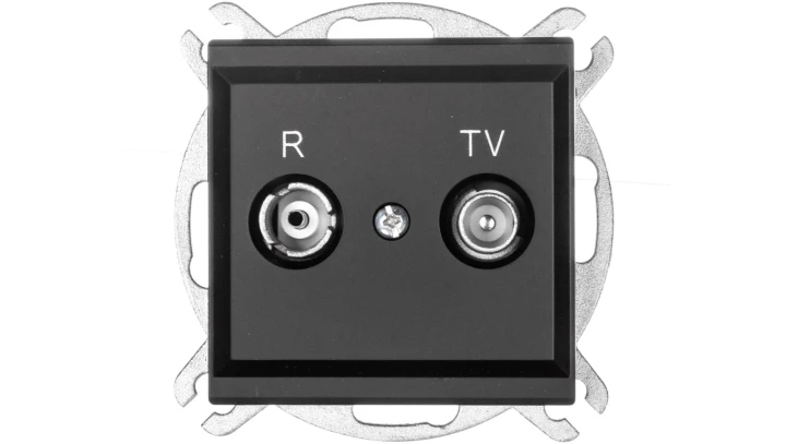 SONATA Gniazdo antenowe RTV zakończeniowe 10dB czarny metalik GPA-10RPZ/m/33