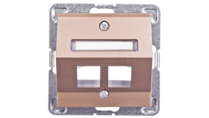 IMPRESJA Obudowa gniazda komputerowego podwójnego skośna złoty metalik GPK-2YS/p/28