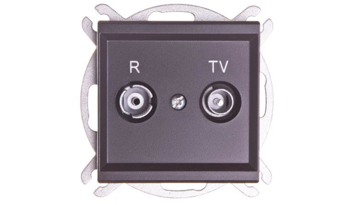 SONATA Gniazdo antenowe RTV końcowe 2,5-3dB czekoladowy metalik GPA-RK/m/40