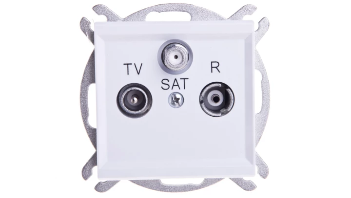 SONATA Gniazdo antenowe RTV-SAT przelotowe białe GPA-RSP/m/00