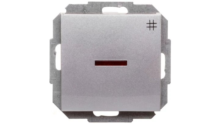 Sentia Łącznik krzyżowy 10A z podświetleniem srebrny połysk IP20 1428-56