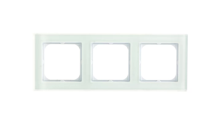 SONATA Ramka potrójna białe szkło R-3RG/31