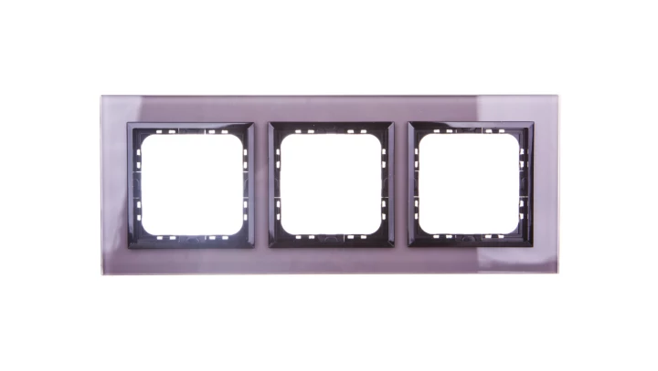 SONATA Ramka potrójna szare szkło / czarna R-3RGC/41/25