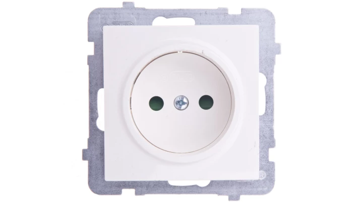 AS Gniazdo pojedyncze b/u z przesłonami ecru GP-1GP/m/27