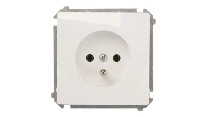 BASIC MODUŁ BIAŁY GNIAZDO POJEDYNCZE Z U ZIEMIENIEM