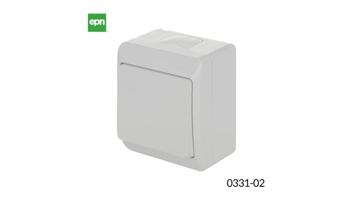 Hermes Łącznik schodowy hermetyczny pojedynczy natynkowy IP44 biały ŁNT-1 0331-02