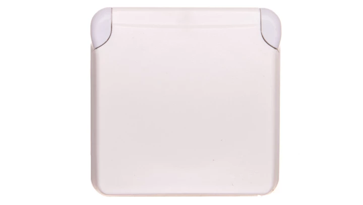 PLEXO55 Gniazdo pojedyncze z/u 16A z przesłonami białe/ecru 069622