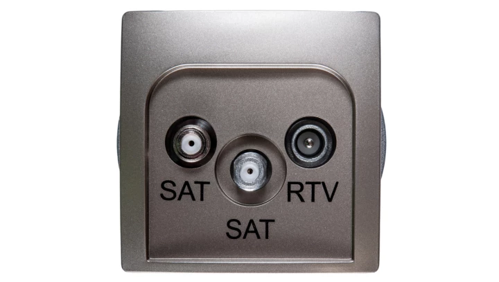Simon Basic Gniazdo antenowe SAT/SAT/RTV końcowe satynowe BMZAR+SAT3.1-P2.01/29