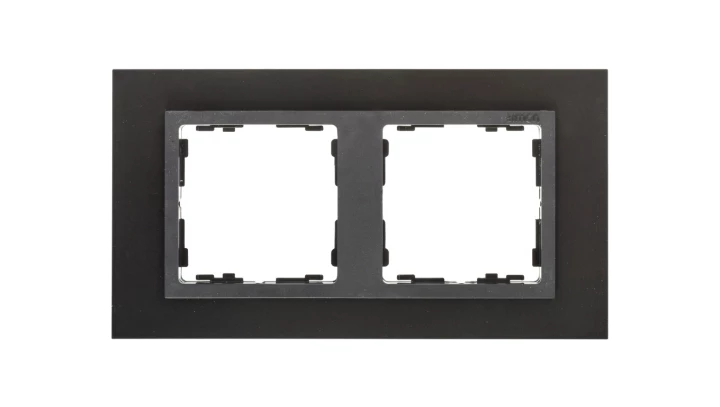 Simon 82 Ramka podwójna pozioma kamień stal grafitowa/ ramka pośrednia grafit 82827-38