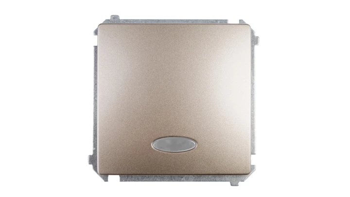 Simon Basic Łącznik jednobiegunowy z podświetleniem, szybkozłącza, satynowy BMW1L.01/29