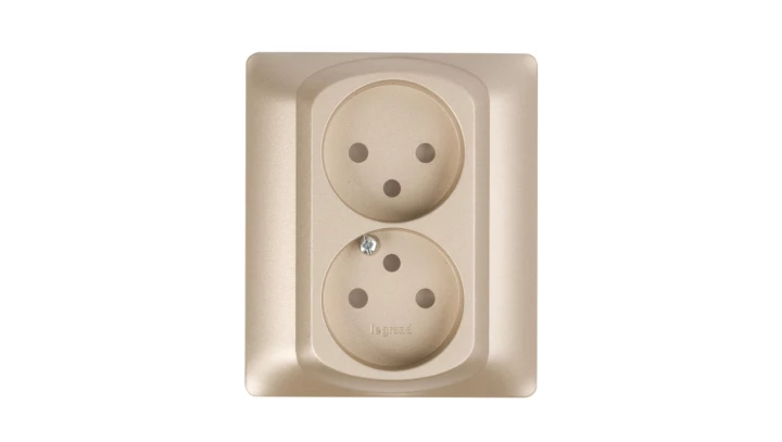 SISTENA LIFE Plakietka gniazda podwójnego titan 771435