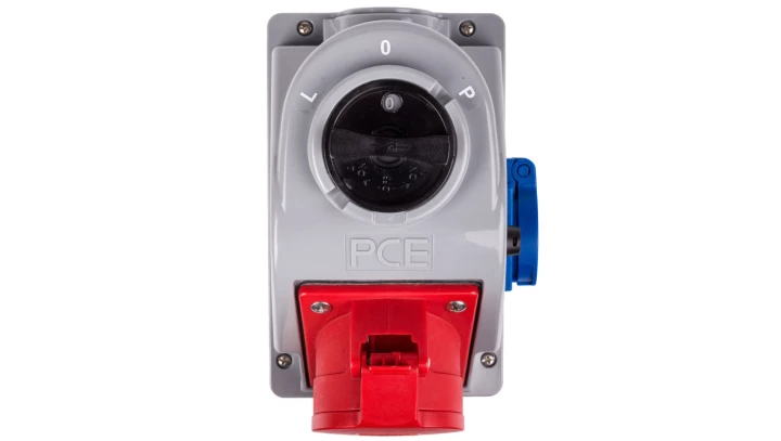 Gniazdo stałe z wyłącznikiem L-0-P 32A 5P 400V + 2P+Z 230V IP44 COMBO-POL 960625411W