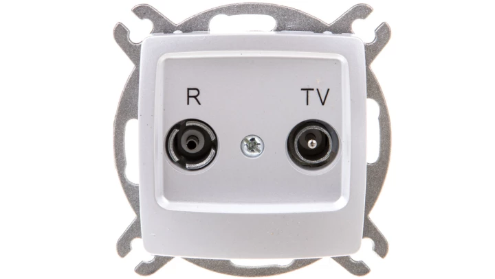 KARO Gniazdo antenowe RTV końcowe 2,5-3dB srebrny perłowy GPA-SK/m/43