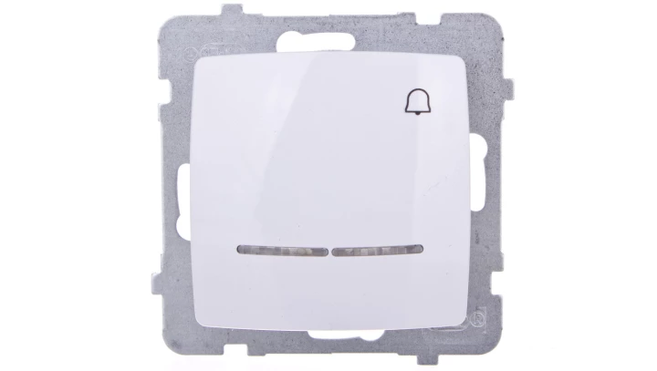 KARO Przycisk /dzwonek/ z podświetleniem biały ŁP-6SS/m/00