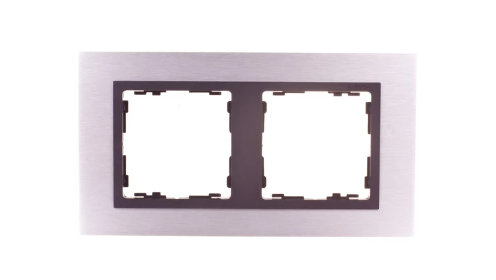 Simon 82 Ramka podwójna pozioma imetalowa nox mat/ ramka pośrednia grafit 82827-31