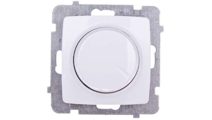 KARO Ściemniacz przyciskowo-obrotowy /żarowy i halogenowy/ biały ŁP-8S/m/00