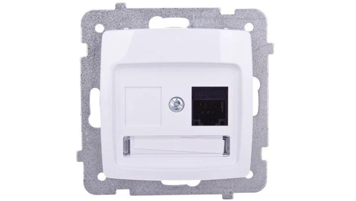 KARO Gniazdo komputerowe pojedyncze RJ45 kat.5e MMC białe GPK-1S/K/m/00