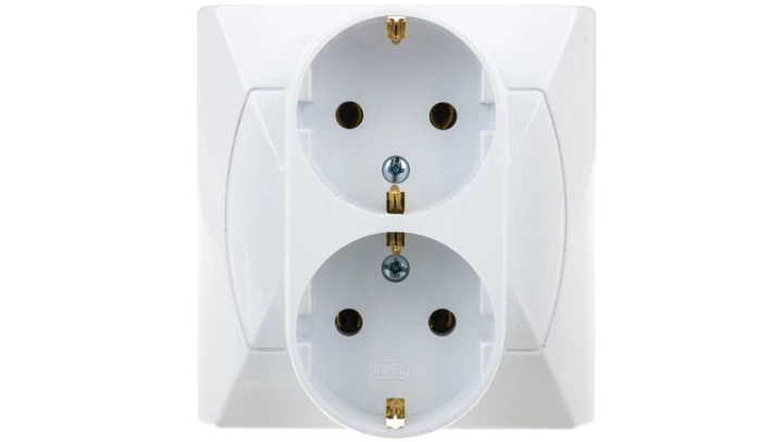 AKCENT Gniazdo podwójne z/u Schuko białe GP-2AS/00