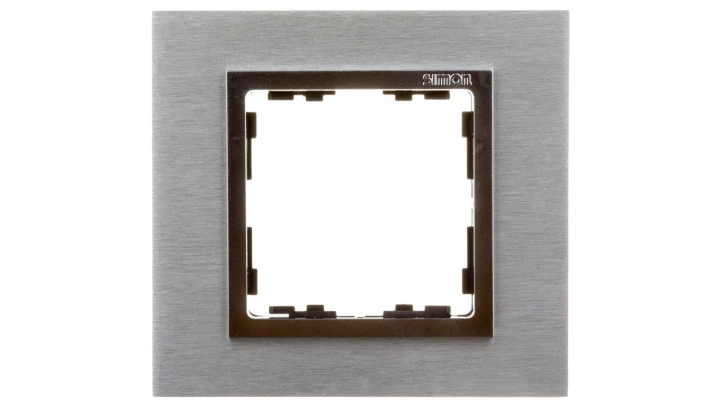 Simon 82 Ramka pojedyncza metalowa inox mat/ ramka pośrednia aluminium mat 82917-34