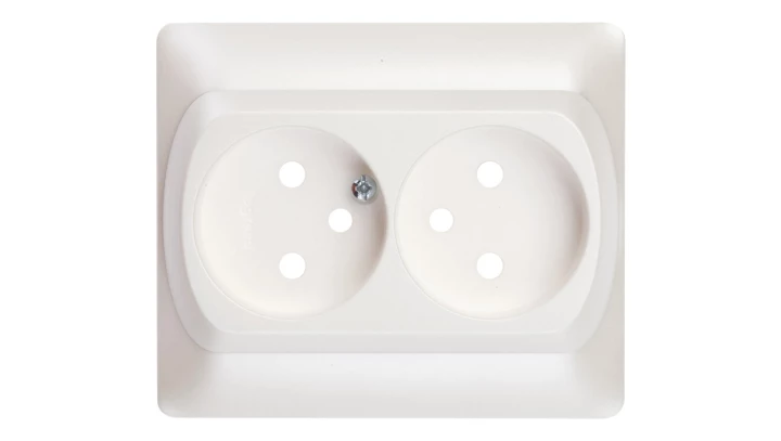 SISTENA LIFE Plakietka gniazda podwójnego pearl 771535